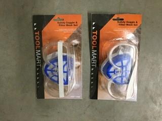 Lot of (2) Safety Goggles & Dust Mask.
