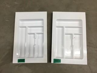 Lot of (2) Plastic Utensil Inserts, 350mm x 540mm.