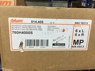 Box of (6) Pairs of Blum Movento BluMotion Slides.