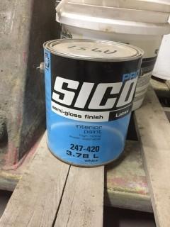 3.78L Sico Pro White Semi Gloss Latex Paint.