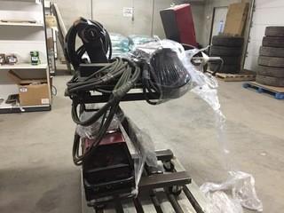 Lincoln Invertec V350 w/Lincoln Double Header DH-10 c/w Cables, Hoses & Stand.