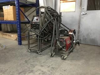 Lincoln Electric Invertec V350 Pro c/w LF72 Wire Feeder, 10R 3 Phase.
