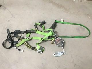 Lot of (1) Safety Harness, (1) Safety Lanyard, & (1) Hoist.