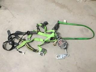 Lot of (1) Safety Harness, (1) Safety Lanyard, & (1) Hoist.