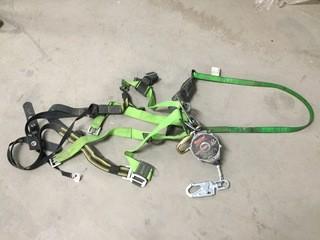 Lot of (1) Safety Harness, (1) Safety Lanyard, & (1) Hoist.