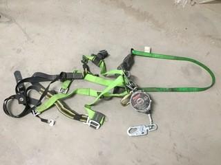 Lot of (1) Safety Harness, (1) Safety Lanyard, & (1) Hoist.