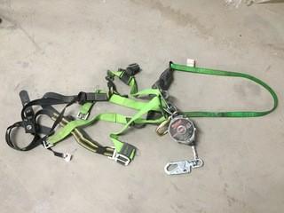 Lot of (1) Safety Harness, (1) Safety Lanyard, & (1) Hoist.