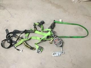 Lot of (1) Safety Harness, (1) Safety Lanyard, & (1) Hoist.