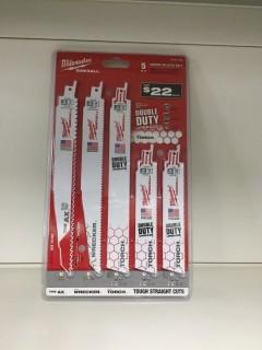 Milwaukee 5pc Sawzall Blades.