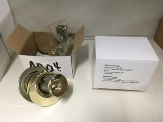 Lot of (2) Brass Single Cylinder Deadbolts.
