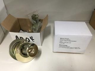 Lot of (2) Brass Single Cylinder Deadbolts.