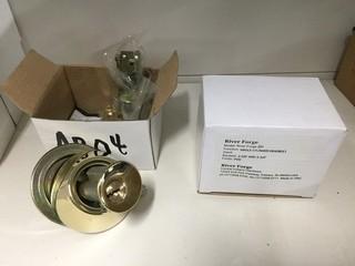 Lot of (2) Brass Single Cylinder Deadbolts.