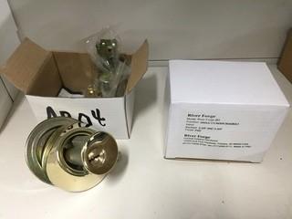 Lot of (2) Brass Single Cylinder Deadbolts.