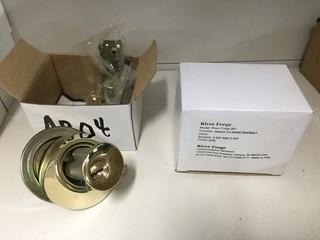 Lot of (2) Brass Single Cylinder Deadbolts.