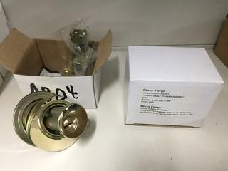 Lot of (2) Brass Single Cylinder Deadbolts.