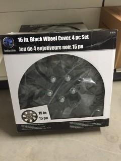 15" 4pc Black Wheel Cover Set.