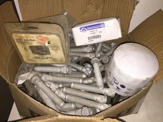 Qty of 1/2" x 2" Lug Bolts, Oil Filter Etc.