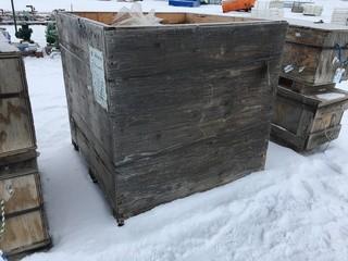 Wood Crate 45"x45"x45" c/w Styrofoam Blocks.