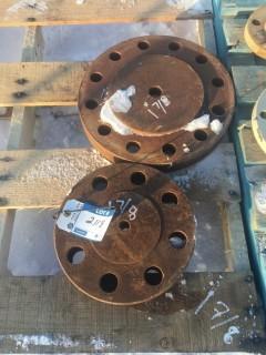 SA105N Flanges (2) Various Size 1 7/8" Thick.