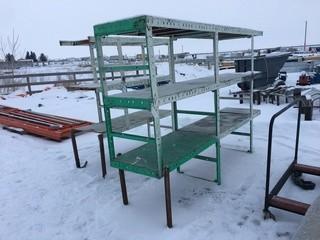 Metal Racking w/Wooden Shelves 24"x114"x75" Approximately.