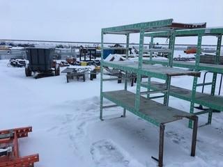 Metal Racking w/Wooden Shelves 24"x69"x75" Approximately.