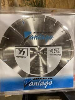 (13) Walter 14 in. Chop Saw Blades, (1) Vantage Diamond 14 in. Cutting Disc (W-4,2,3)