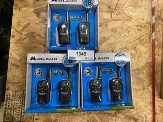 (3) Midland Two Way Radios, Model LXT118, (E-1,3,2)