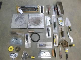 Quantity of Drywall and Tile Grouting Tools *includes Tile Cutter* (E-2,3,3)