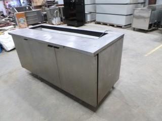 72" True Manufacturing Co. Refrigerated Prep Table, Model TSSU-72-18, S/N 11337711, 115V, Single Phase