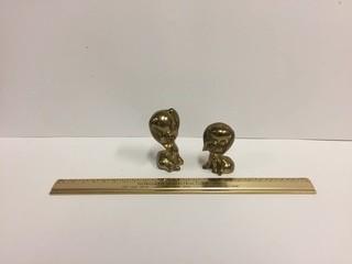 Lot of (2) Brass Puppies.
