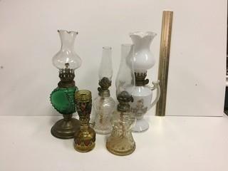 Lot of (5) Assorted Oil Lamps.