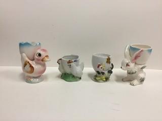 Set of (4) Assorted Egg Cups.