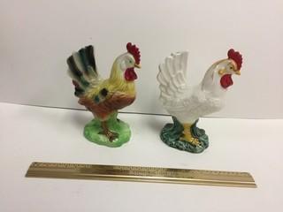 Set of (2) Ceramic Roosters.