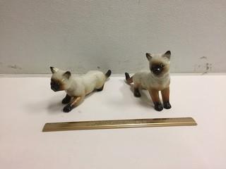 Set of (2) Siamese Cat Figurines.