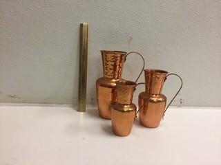 Set of (3) Copper Jugs.