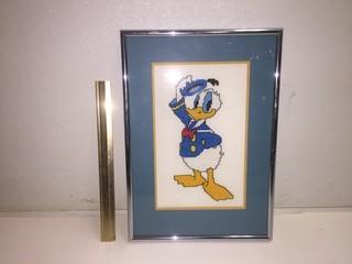 Donald Duck Framed Cross Stitch.