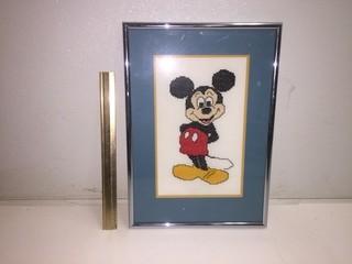 Mickey Mouse Framed Cross Stitch.