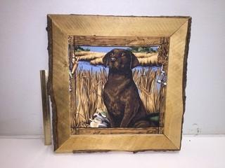 Fabric Art Framed in Raw Wood.