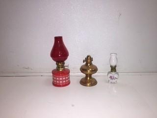 Lot of (3) Oil Lamps.