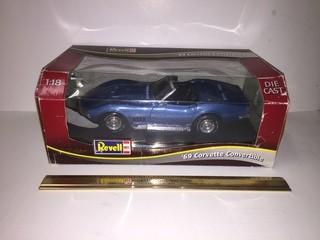 Revell 1969 Corvette Convertible Diecast Model, 1:18 Scale.