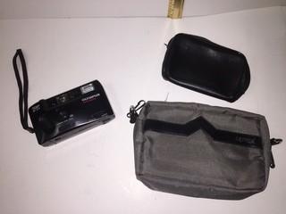 Olympus Trip AF S-2  Auto Focus 34mm Camera with (2) Cases.