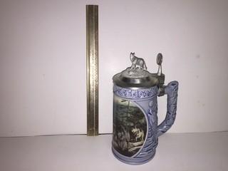 Longton Crown "The Cry of the Wolfpack" Beer Stein.