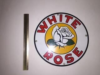 White Rose Gasoline Porcelain Sign.