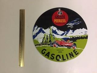 Peerless Gasoline Metal Sign.