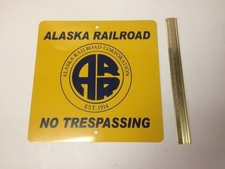 Alaska Railroad Metal Sign.