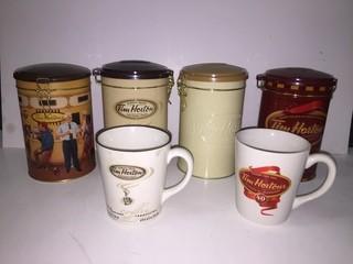 Lot of Assorted Tim Hortons Mugs & Canisters.