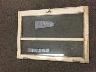 Antique Wood Frame Window, Approximately 36" x 26".