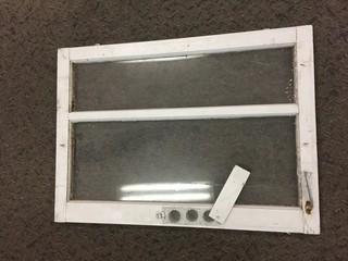 Antique Wood Frame Window, Approximately 36" x 26".