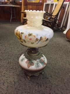 Hurricane Lamp, Approximately 25" Tall.