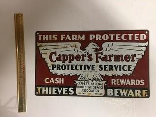 Capper's Tin Sign.